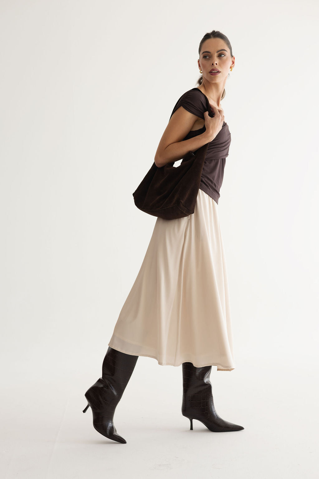 Silk skirt Isabelle cream