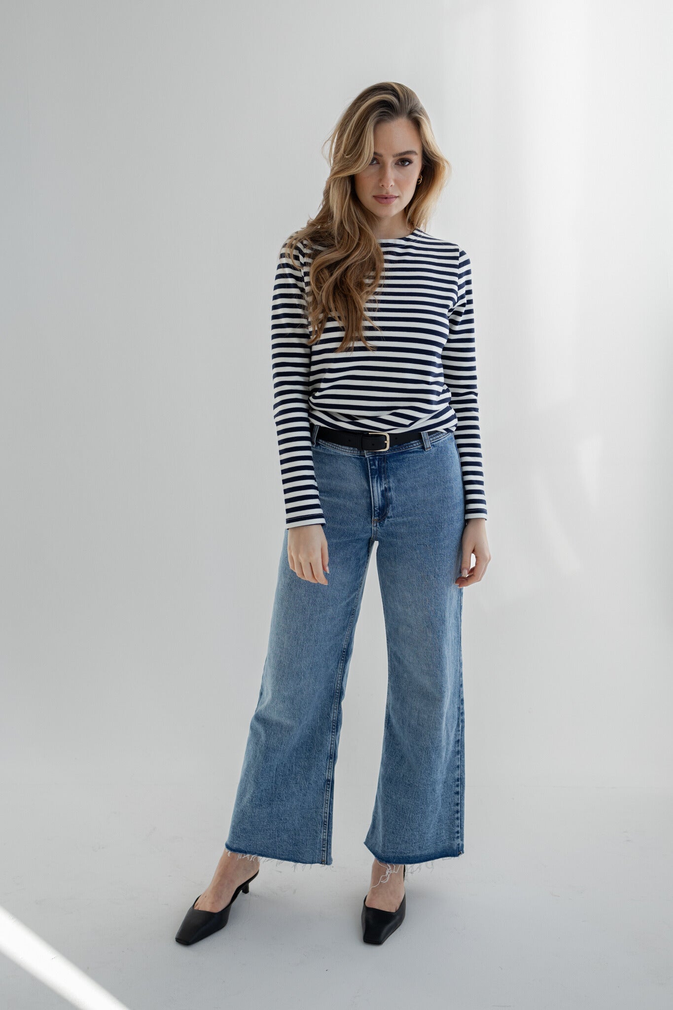 Breton Top with Stripe Navy/Ivory