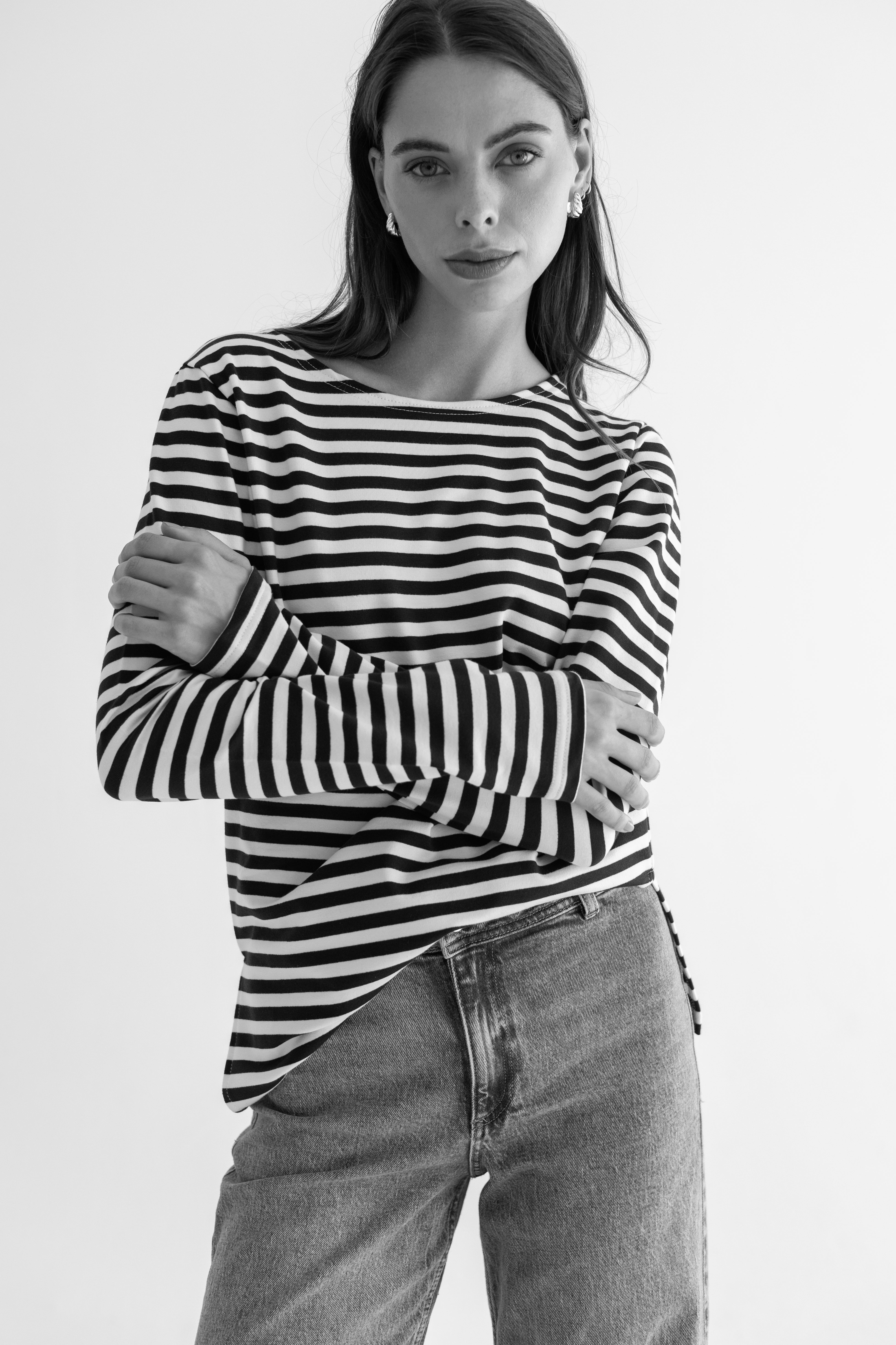 Breton Top with Stripe Navy/Ivory