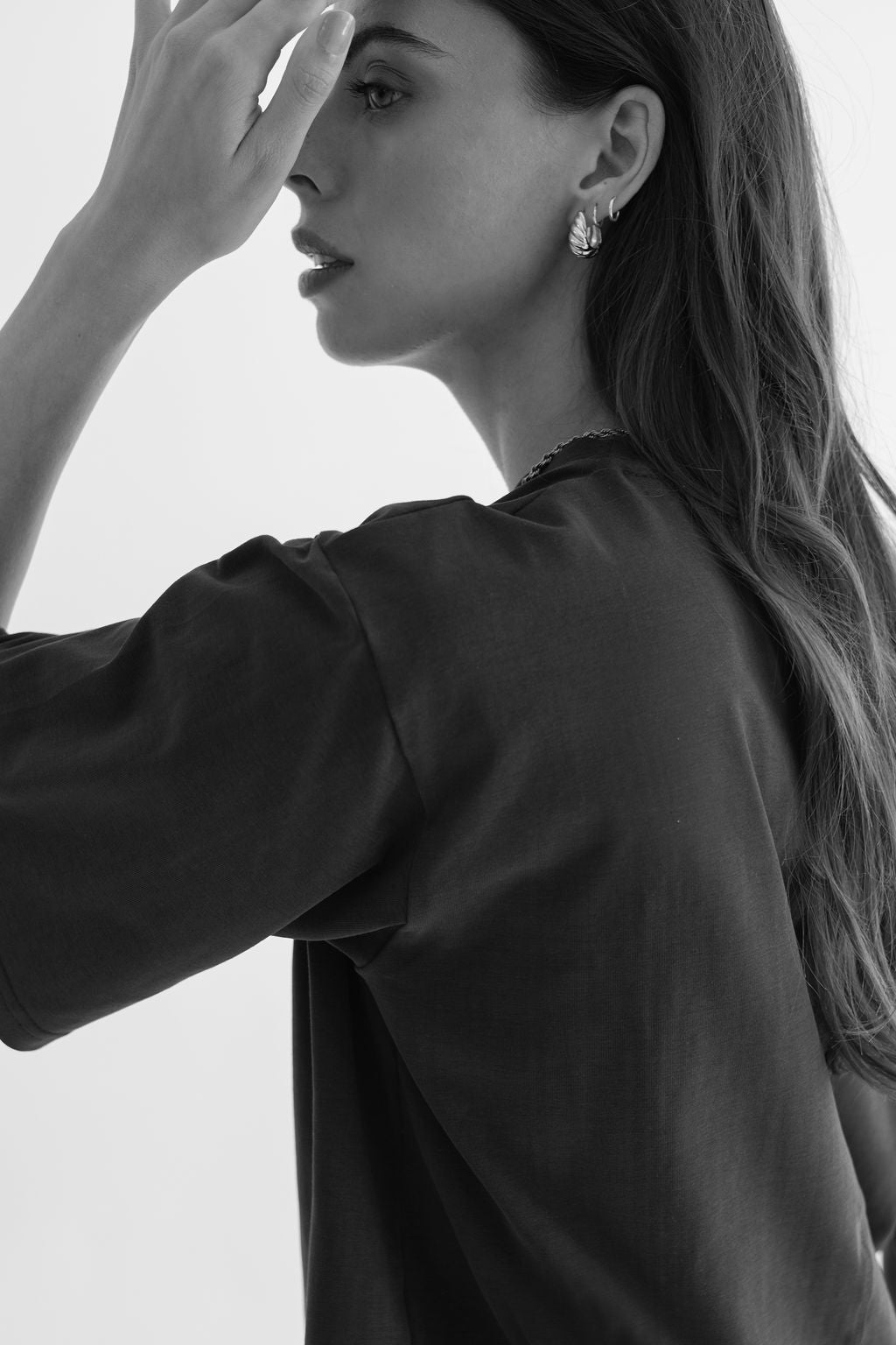 Oversized boxy tee Reese kaštanová