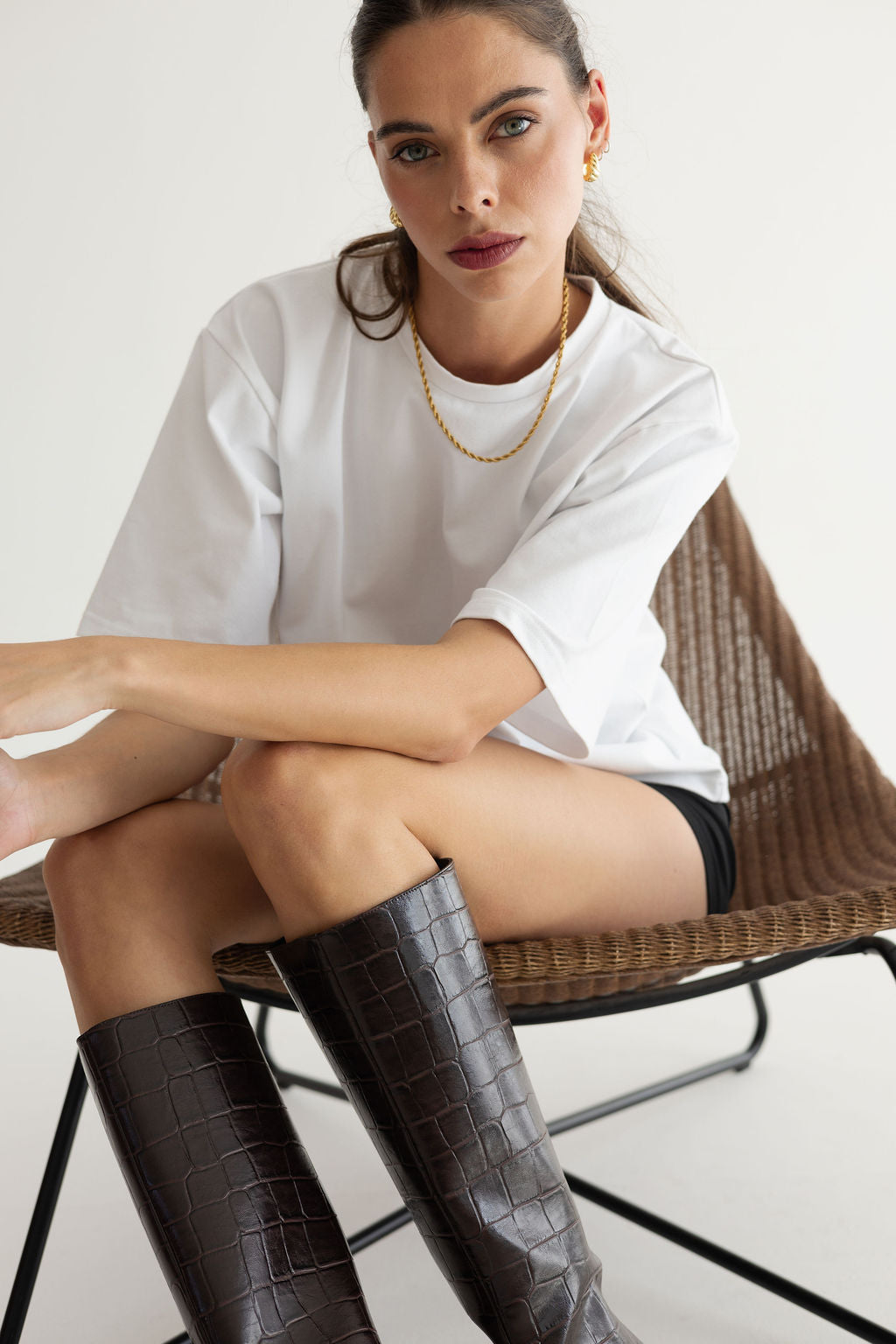 Oversized boxy tee Reese bílá