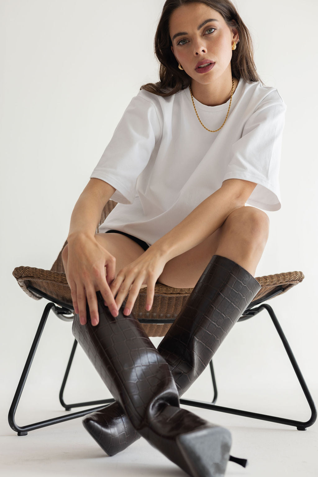 Oversized boxy tee Reese bílá