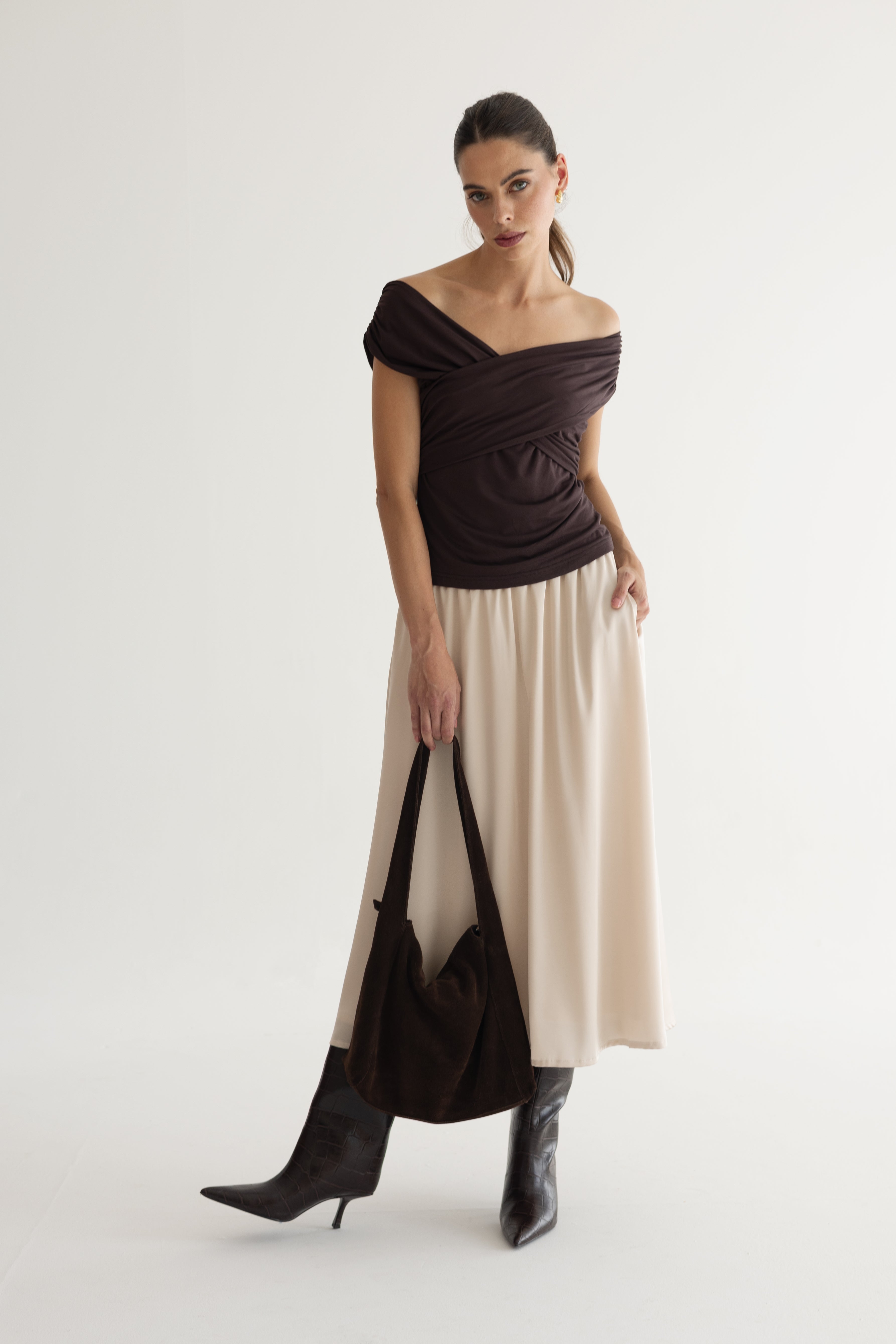 Silk skirt Isabelle cream