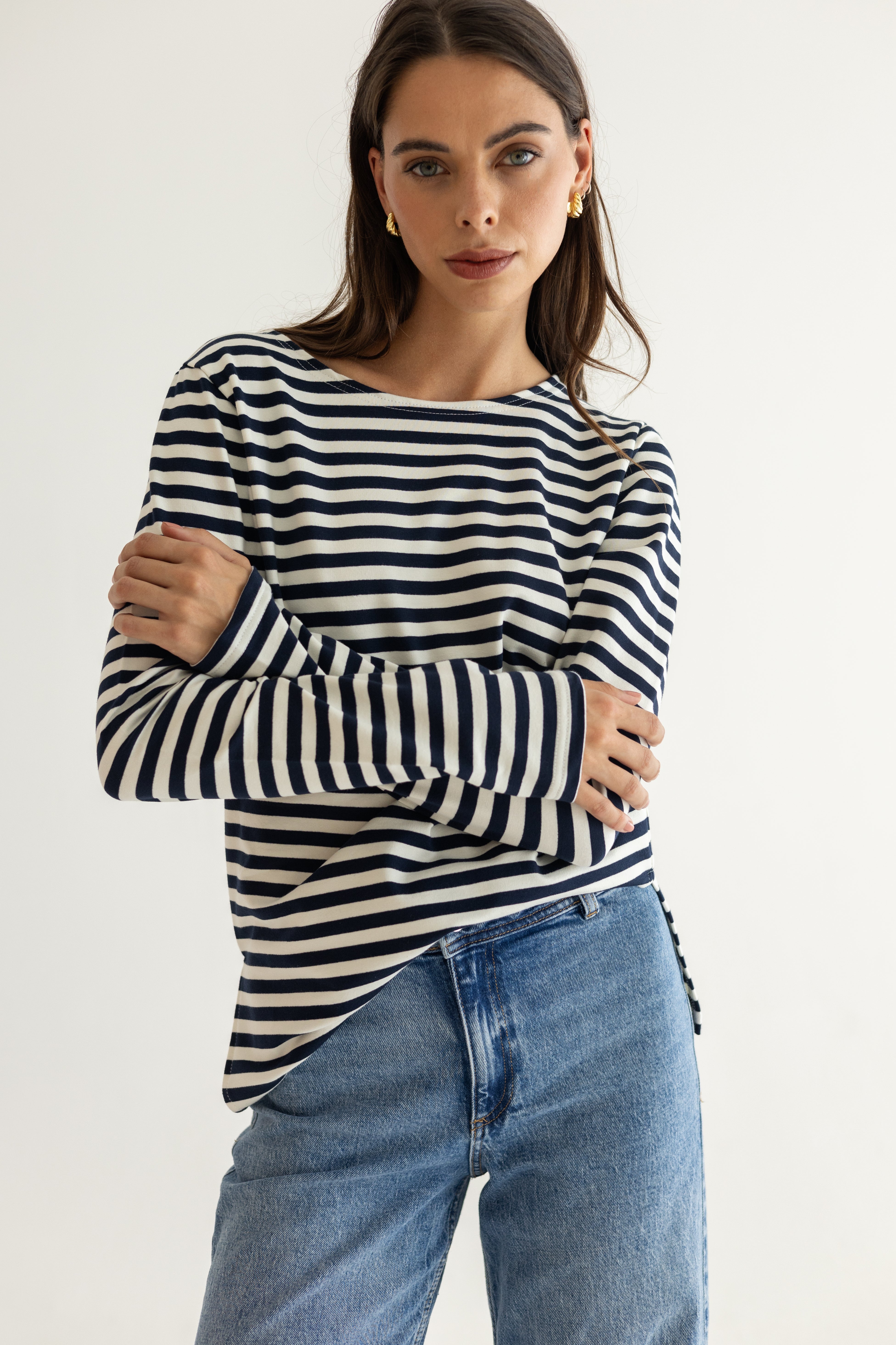 Top Breton s proužkem Navy/Ivory