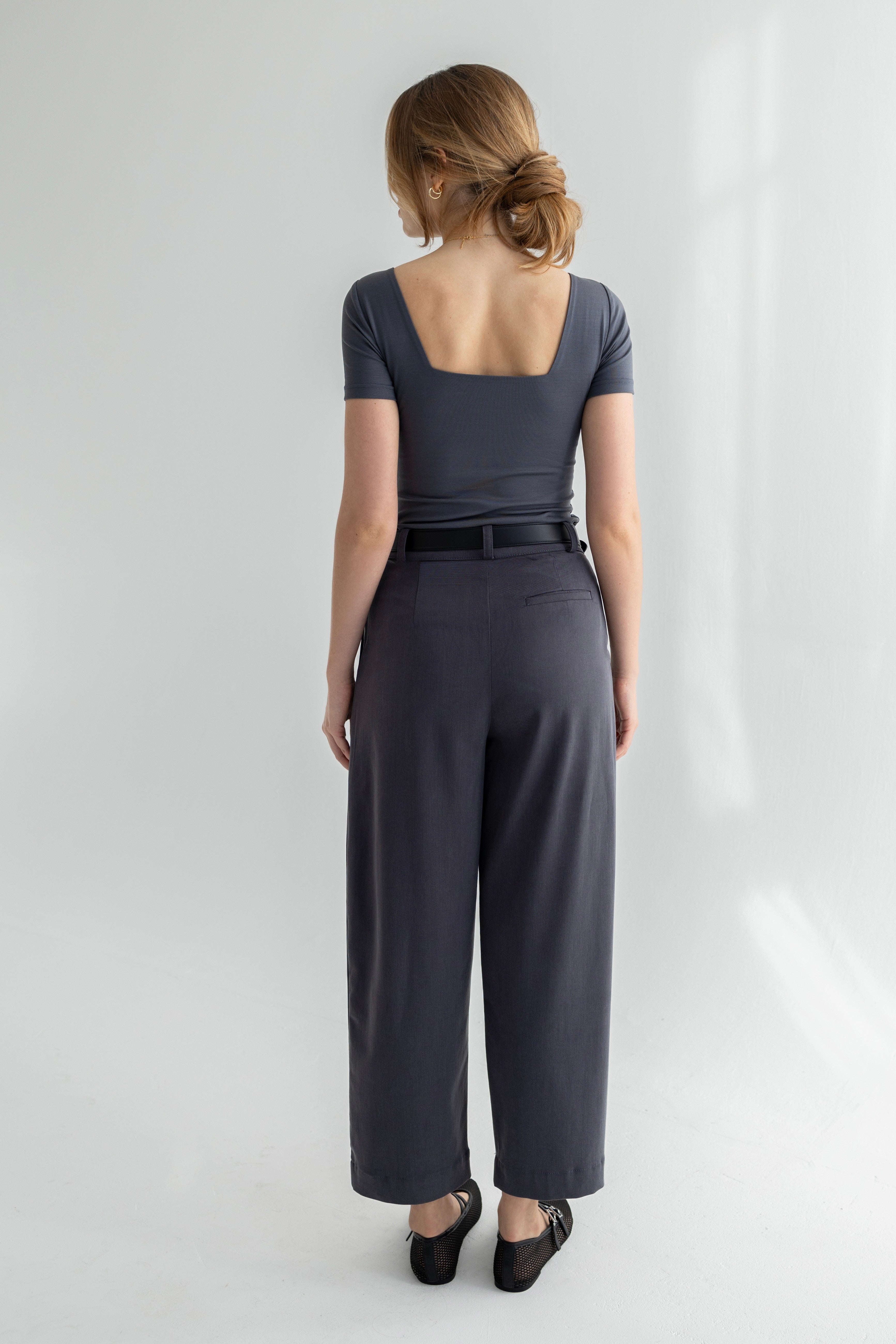 Rae tencel trousers slate grey