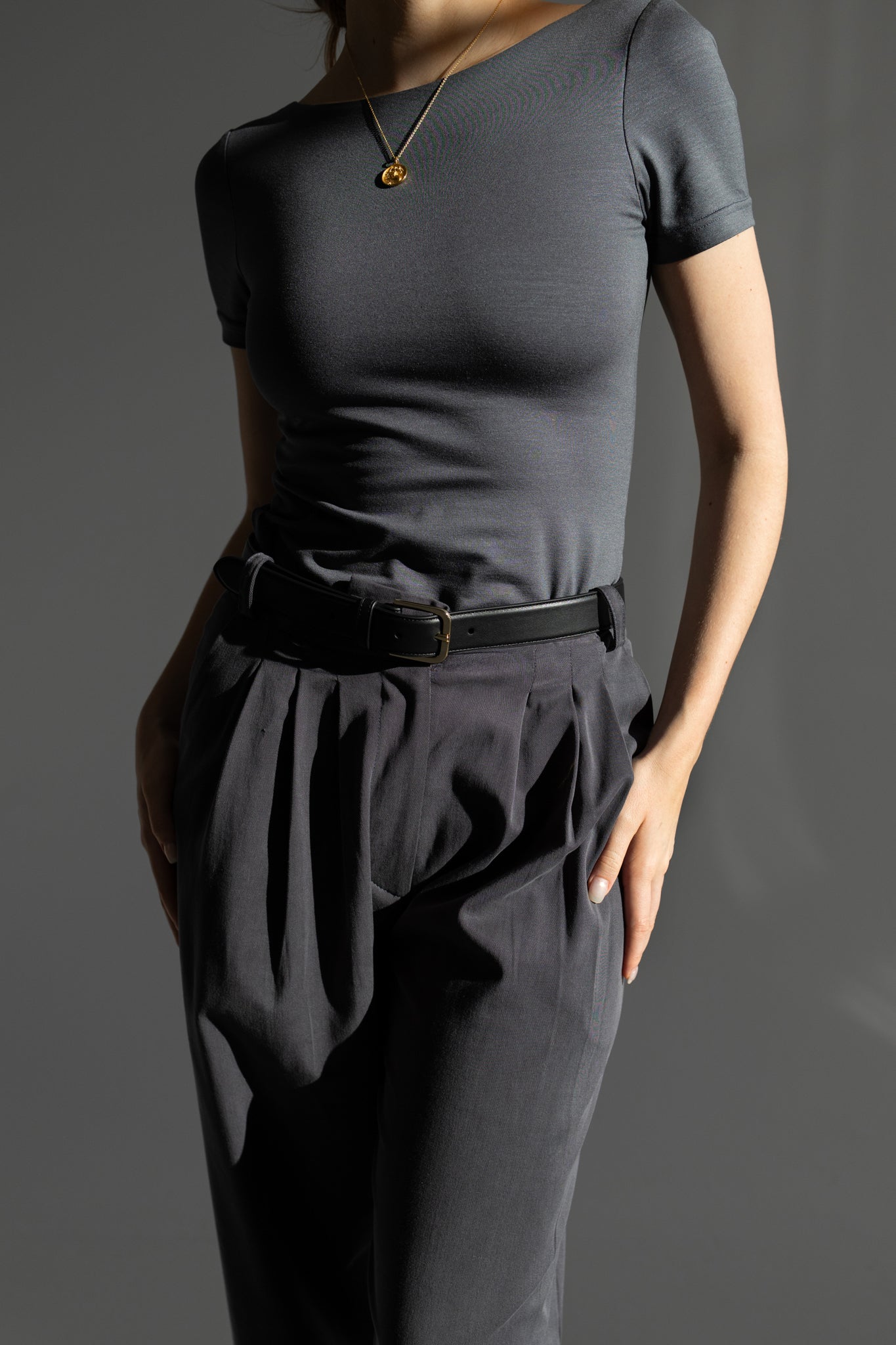 Rae tencel trousers slate grey
