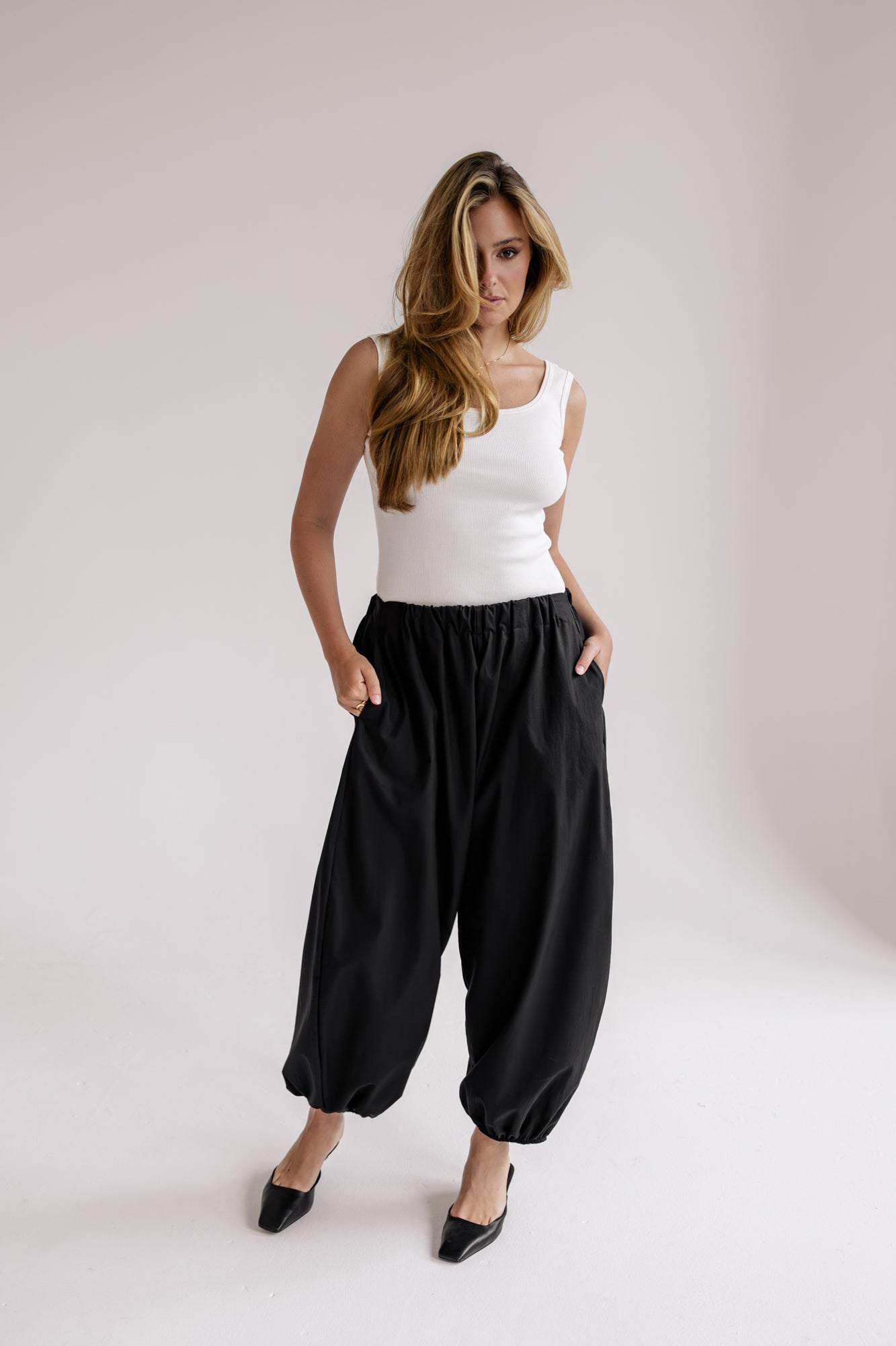 Žebrovaný tank top Lina ivory